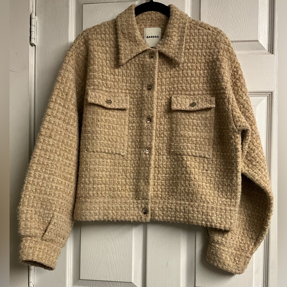 Bernadette patch-pocket tweed stretch-knit jacket - Picture 2 of 4